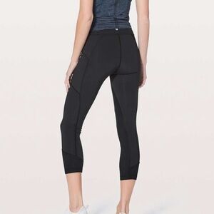 Lululemon Game Point Crop 23” Leggings Black Full On Luxtreme Women’s Size 4
